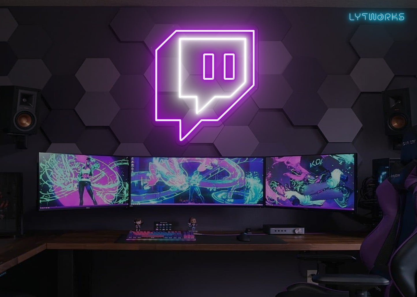 Neon Twitch Sign Logo