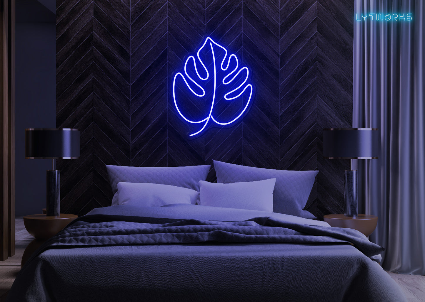 Neon Monstera Leaf