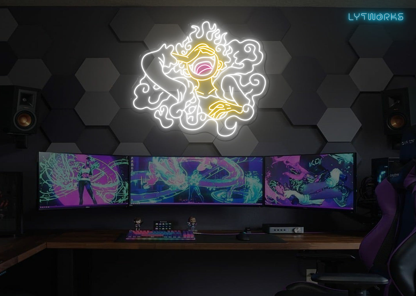 Neon Luffys Awakening Gear 5