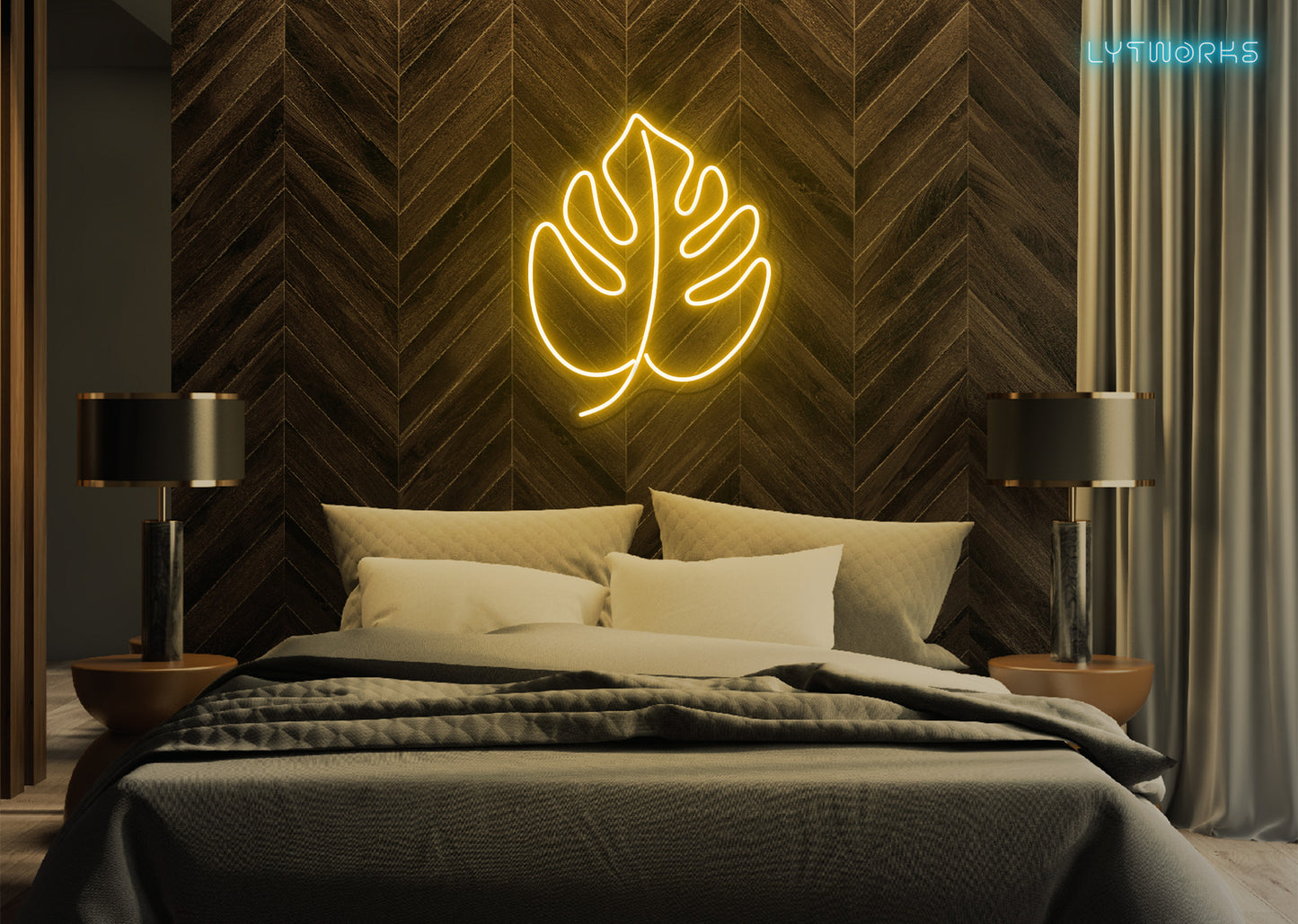 Neon Monstera Leaf
