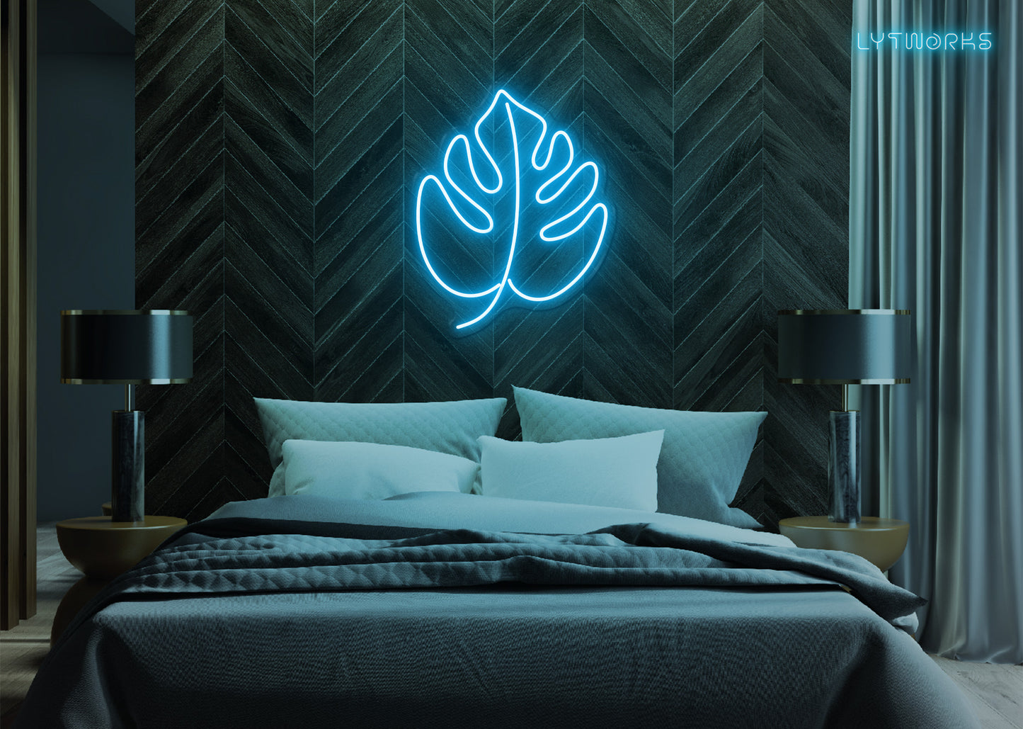 Neon Monstera Leaf