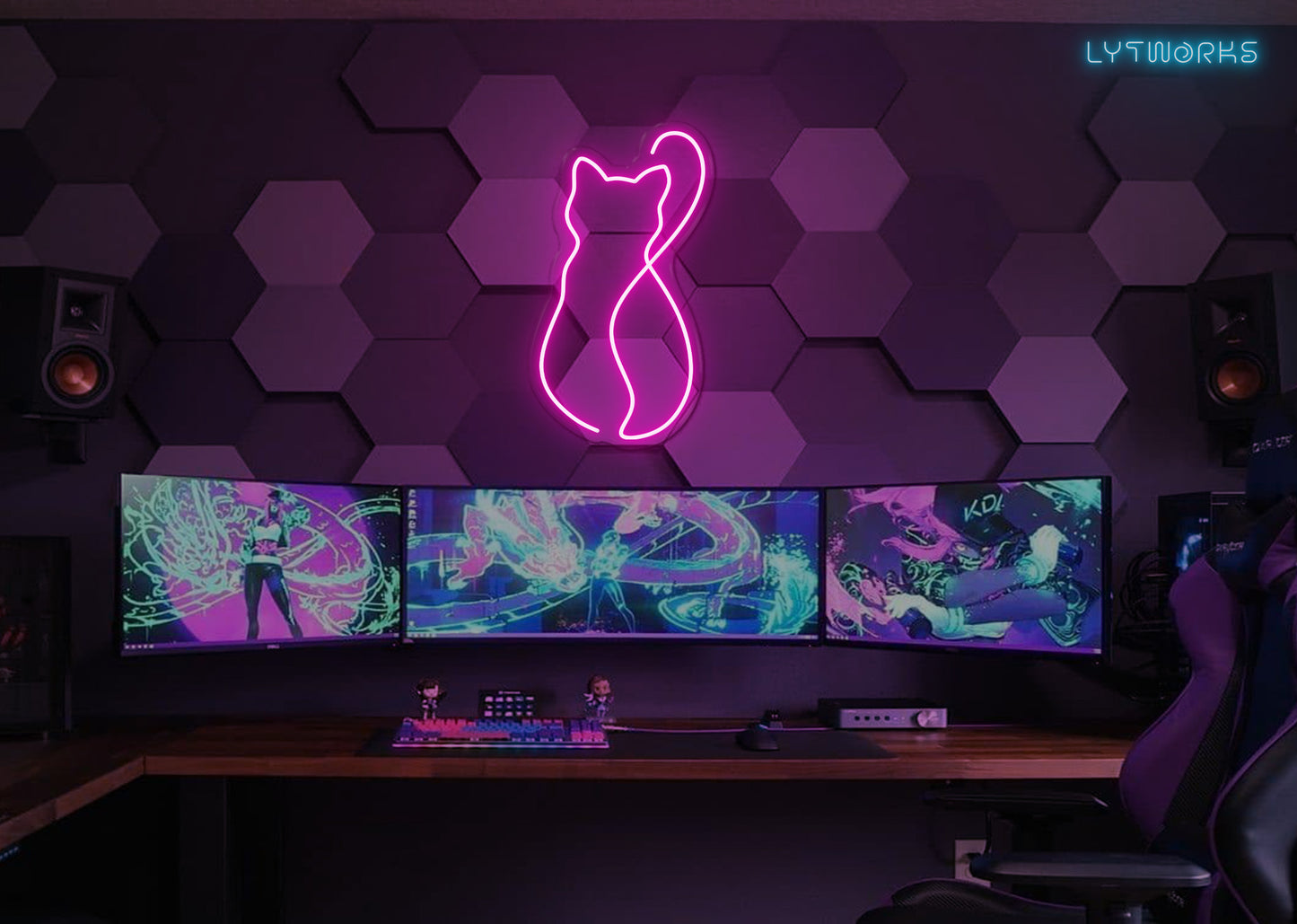 Cat Silhouette Neon