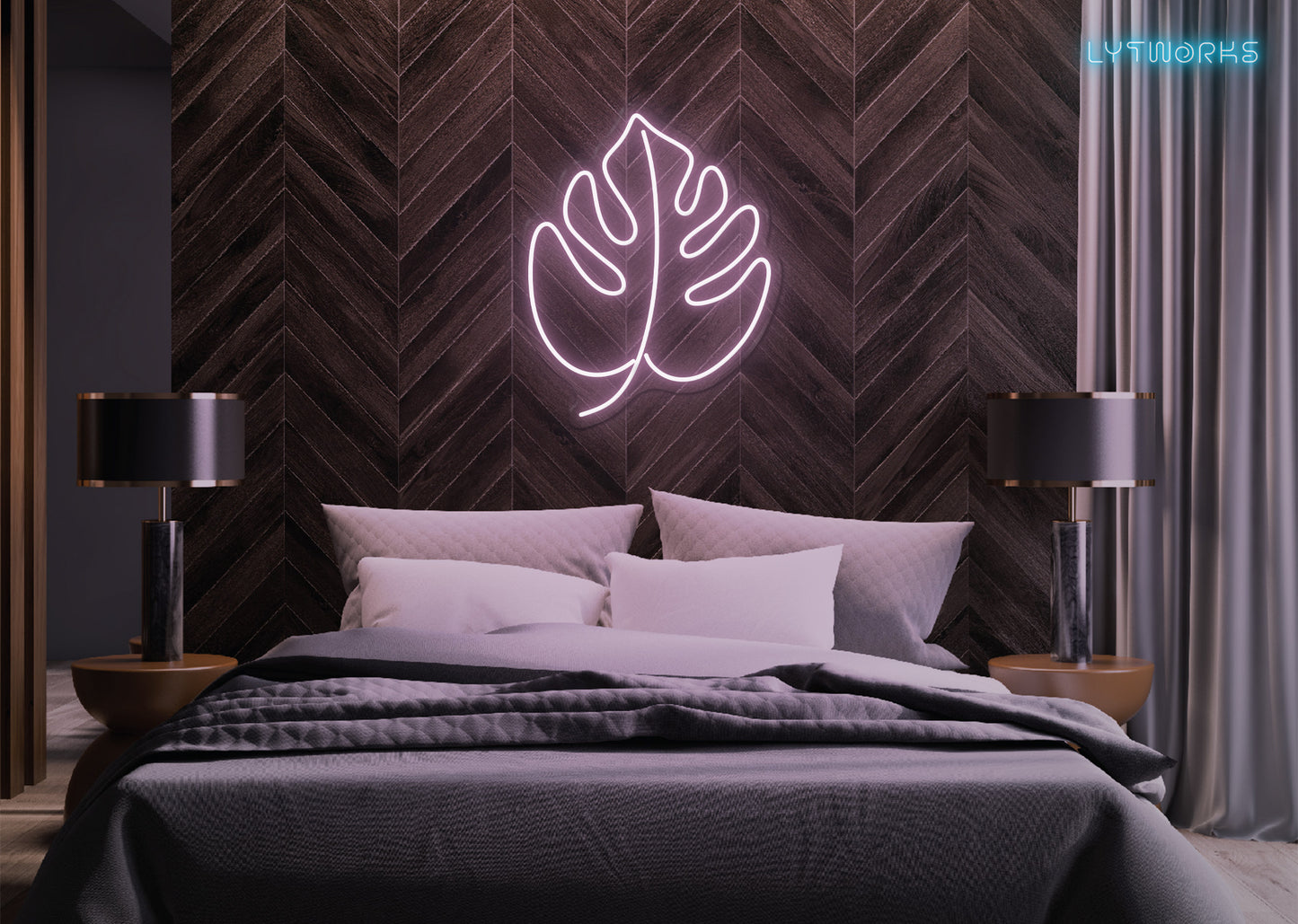Neon Monstera Leaf