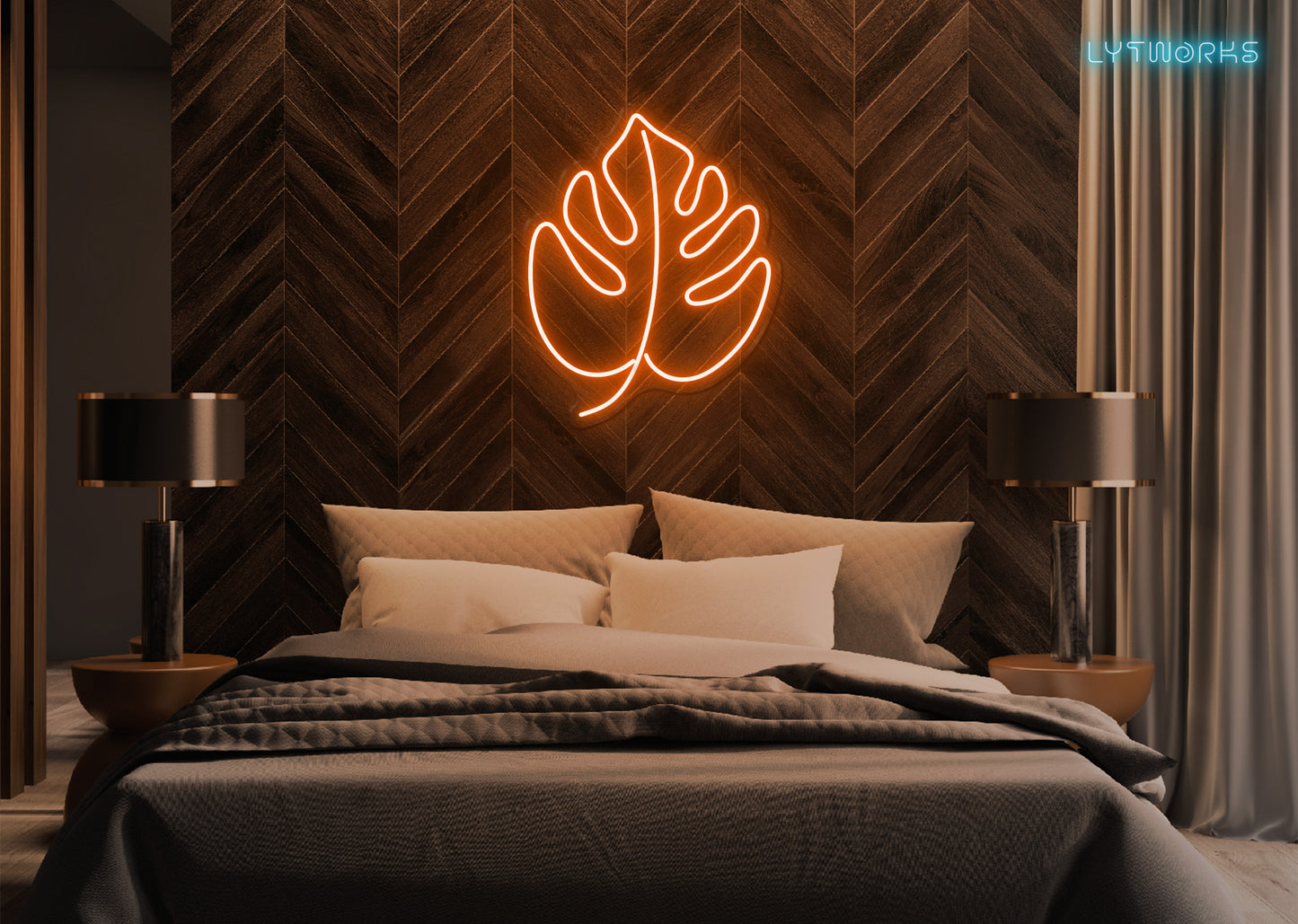 Neon Monstera Leaf