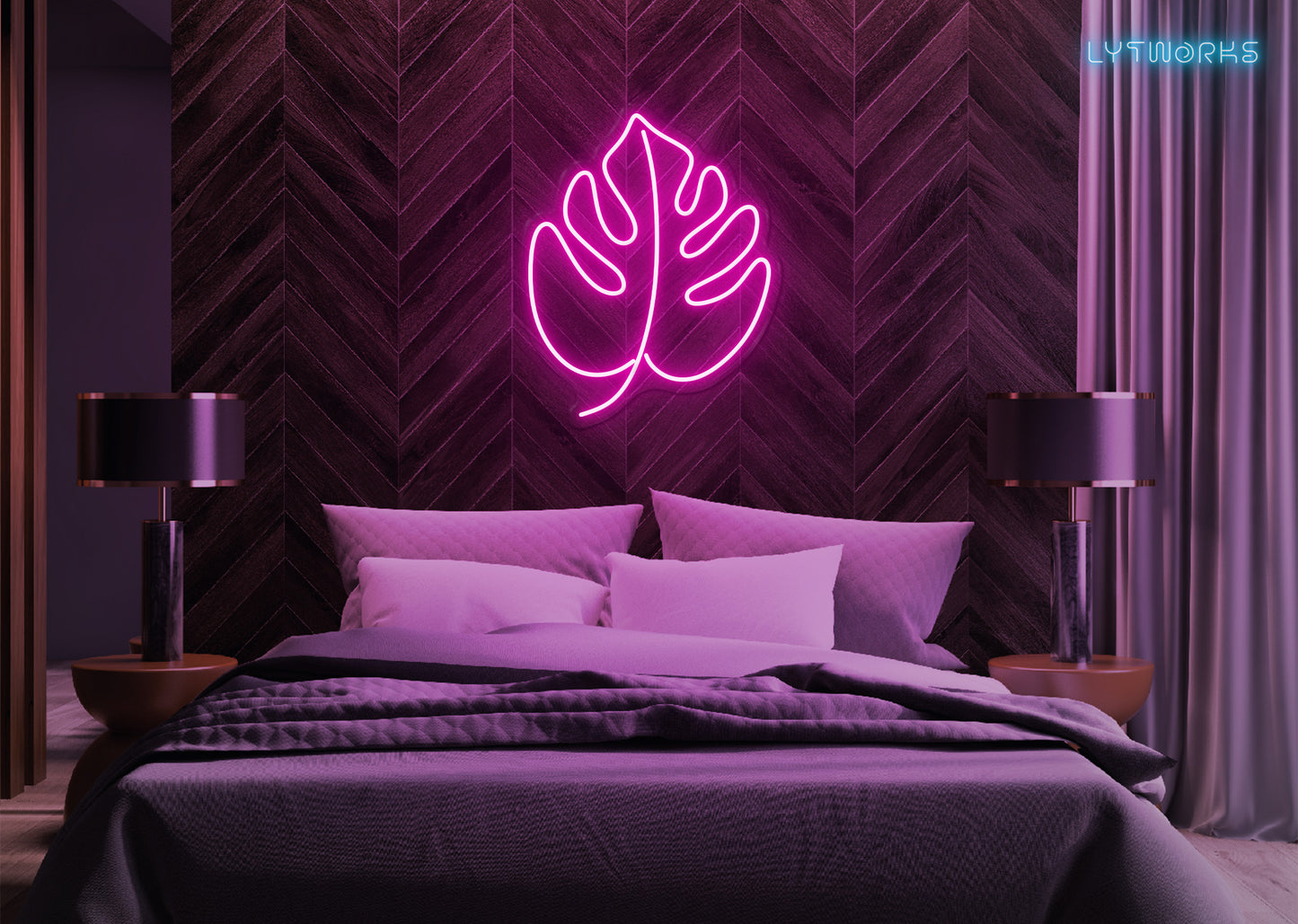 Neon Monstera Leaf