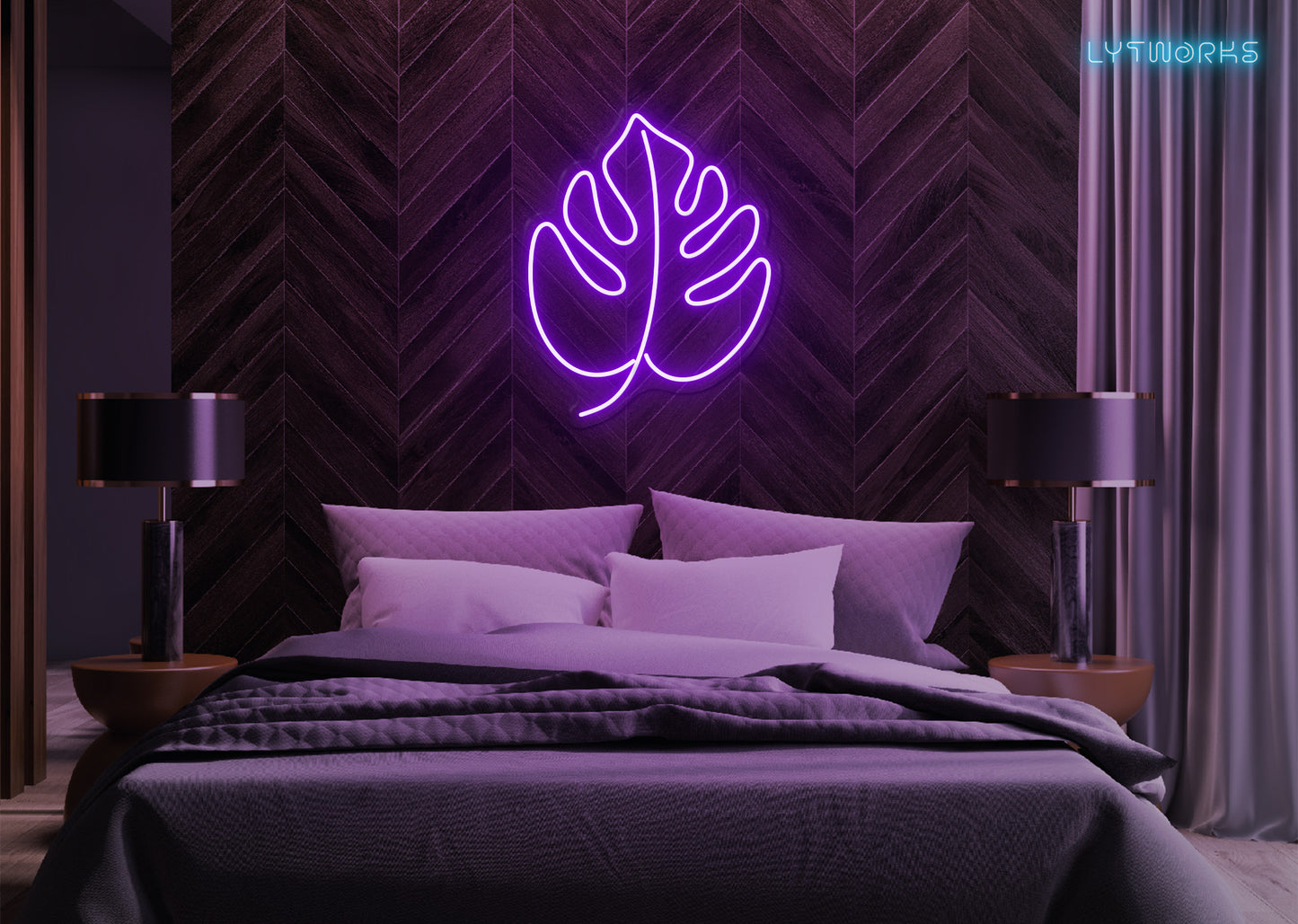 Neon Monstera Leaf