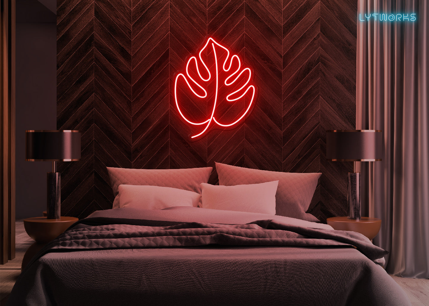 Neon Monstera Leaf