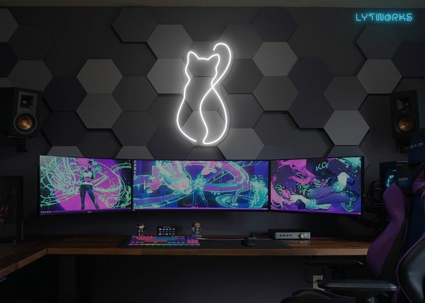 Cat Silhouette Neon