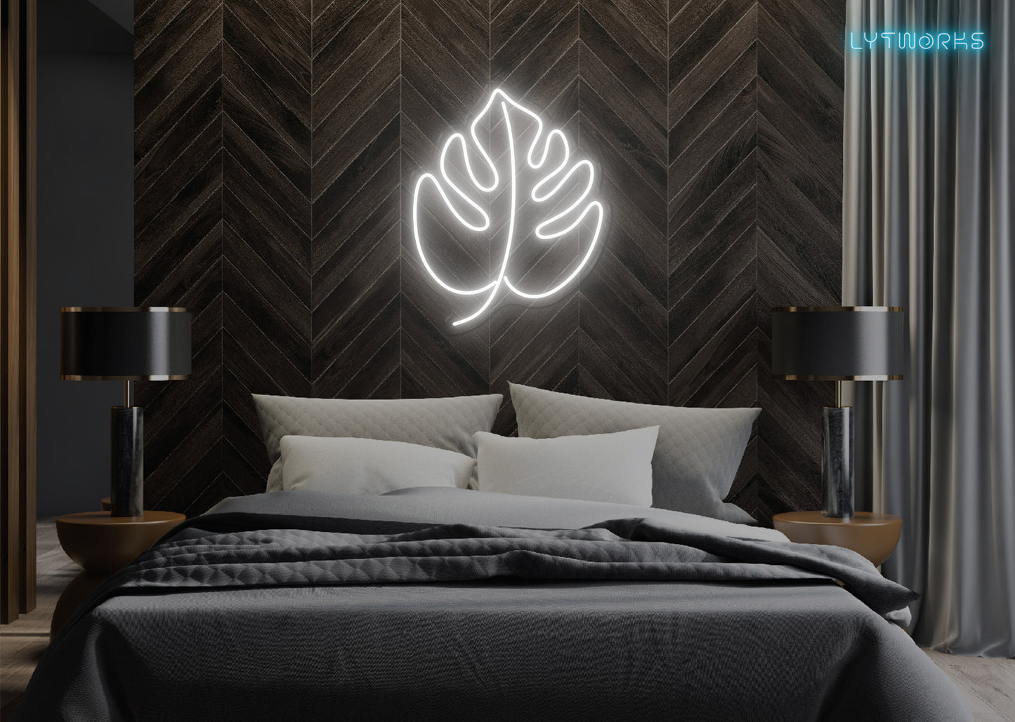 Neon Monstera Leaf