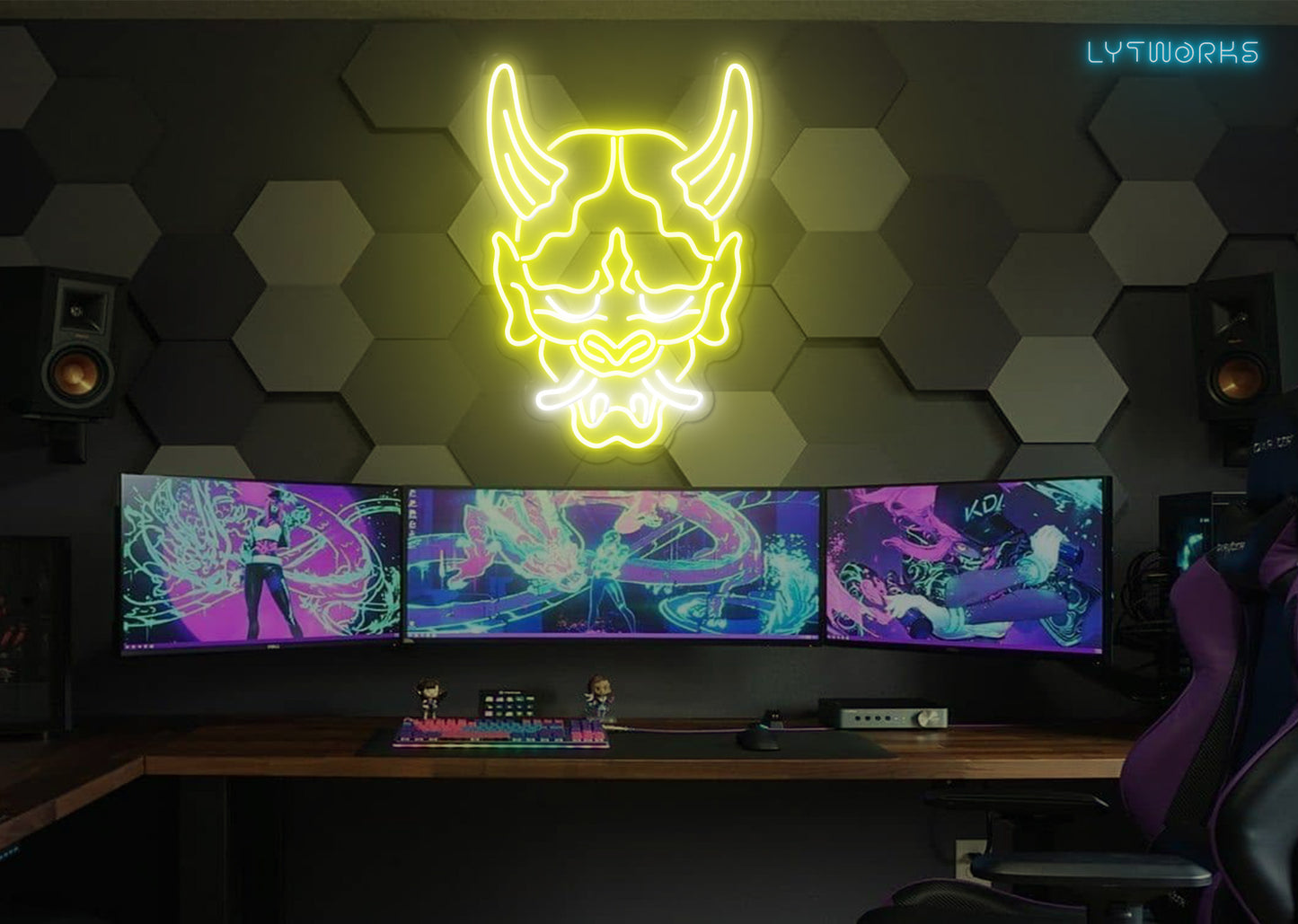 Neon Oni Mask