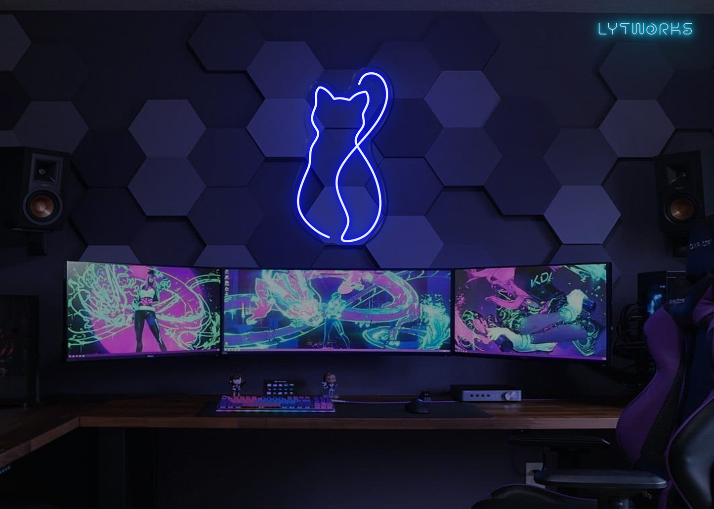 Cat Silhouette Neon