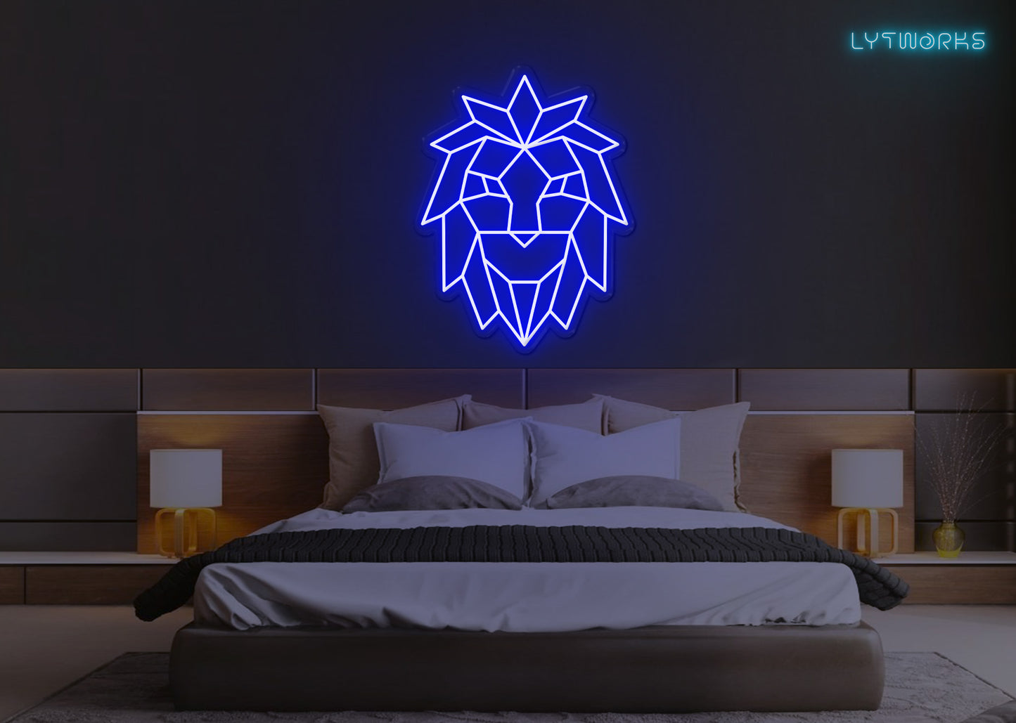 Neon Geometric Lion