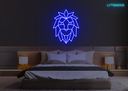 Neon Geometric Lion
