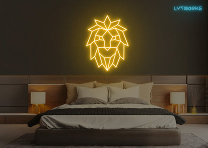 Neon Geometric Lion