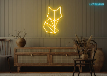 Neon Geometric Fox