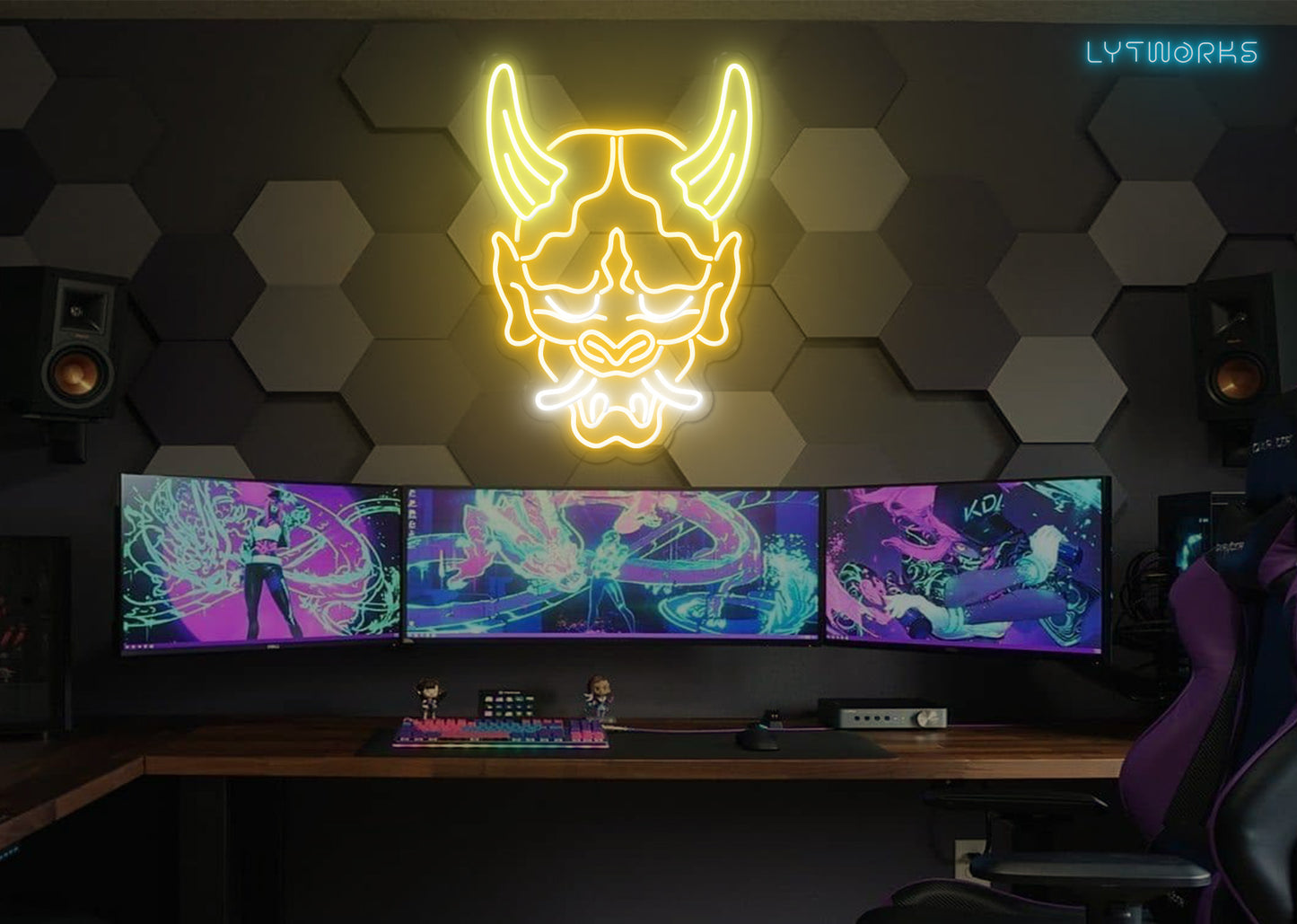 Neon Oni Mask