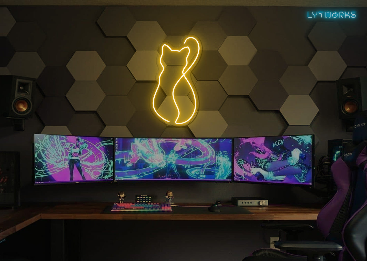Cat Silhouette Neon