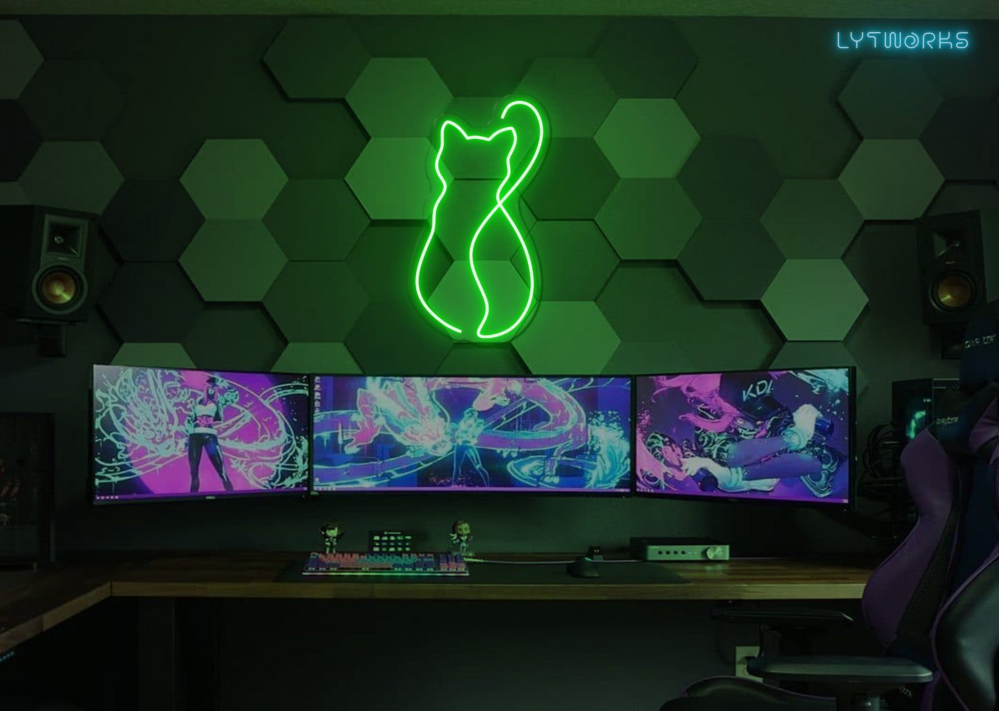 Cat Silhouette Neon