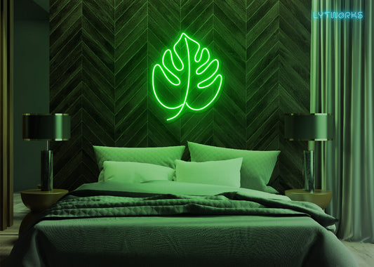 Neon Monstera Leaf