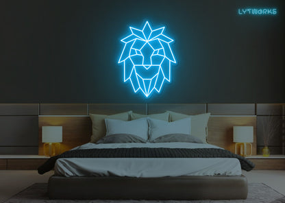 Neon Geometric Lion