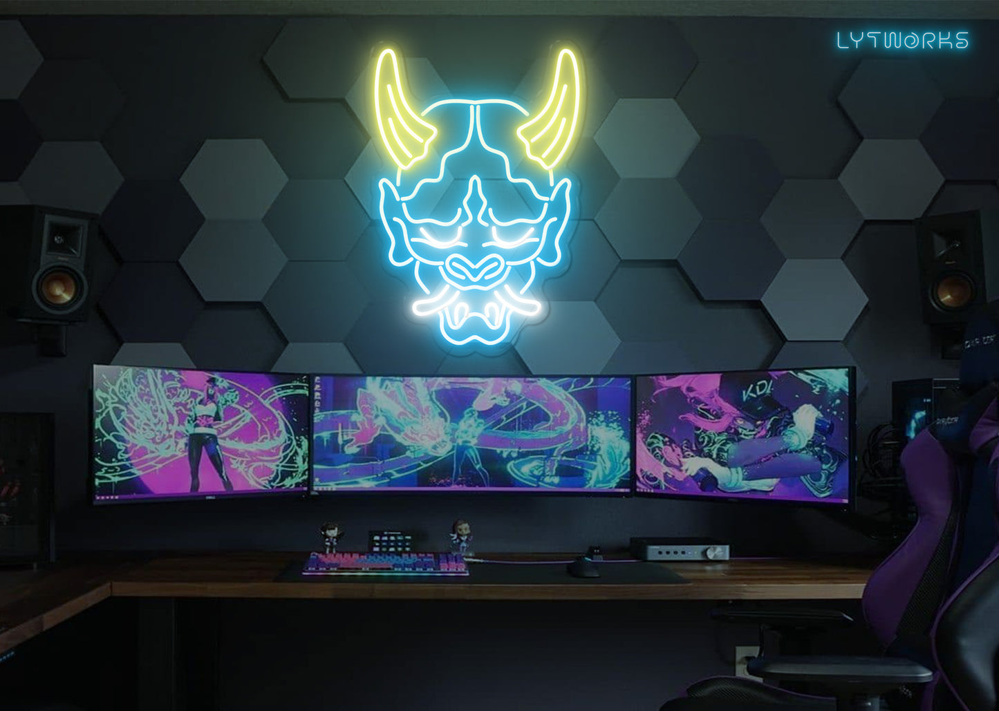 Neon Oni Mask