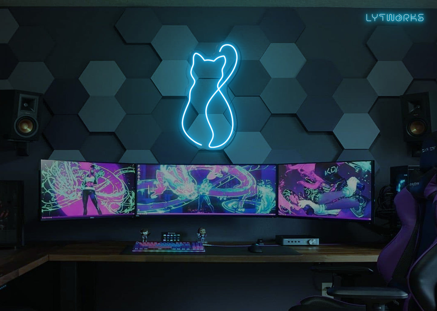 Cat Silhouette Neon