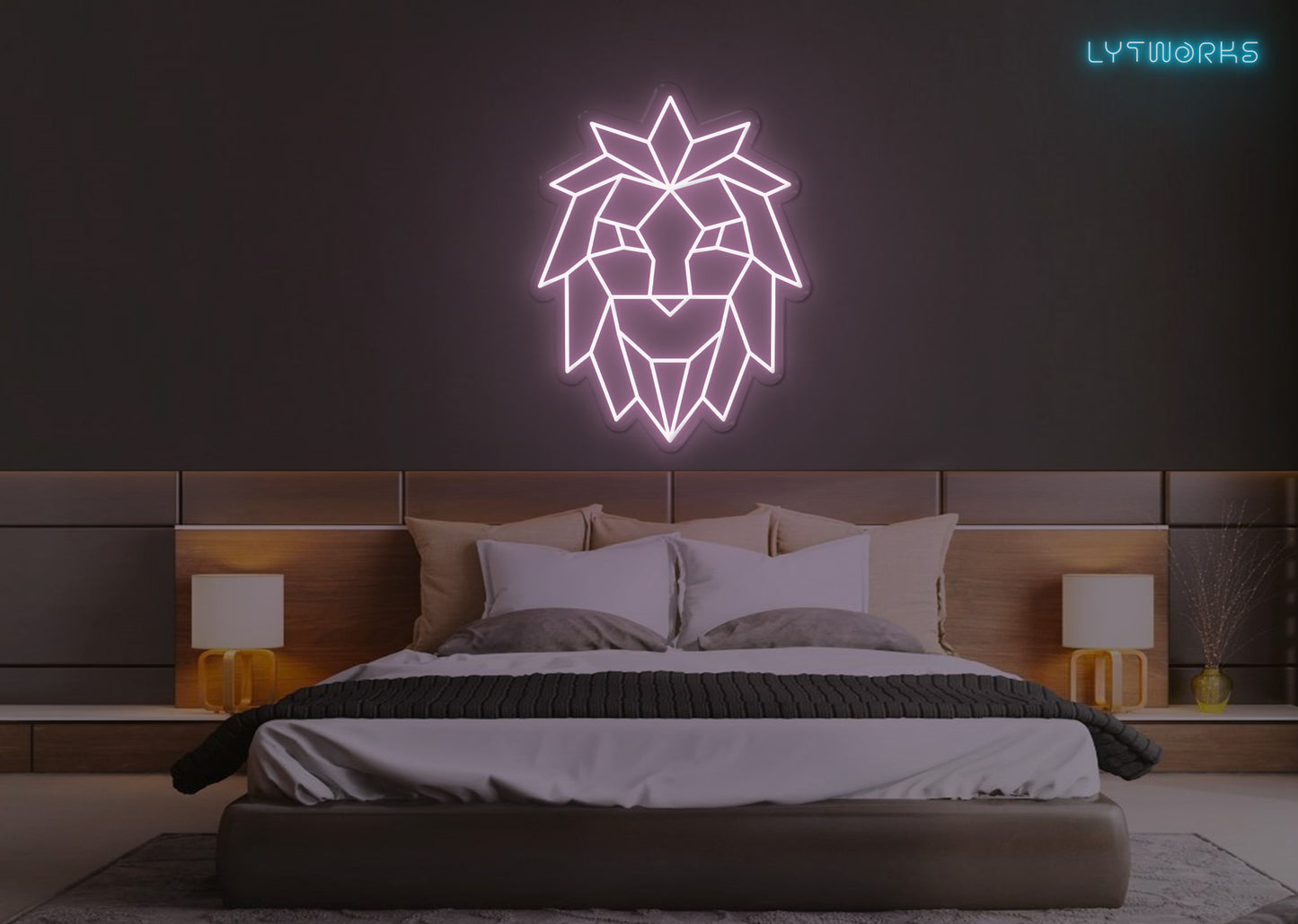 Neon Geometric Lion
