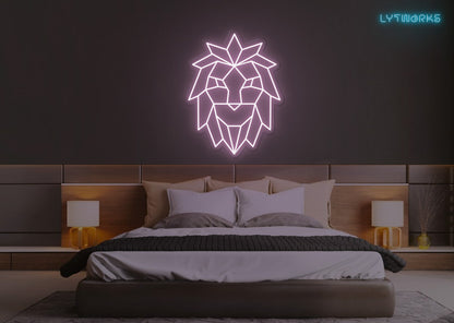 Neon Geometric Lion