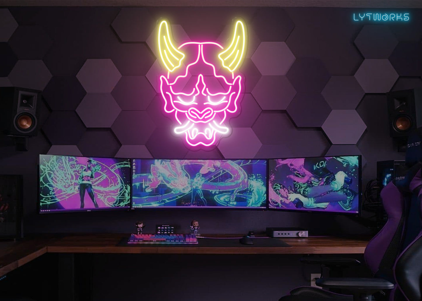 Neon Oni Mask