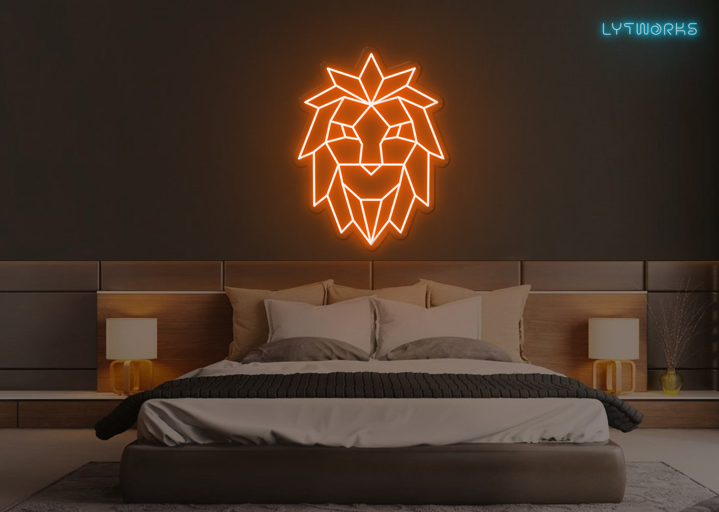 Neon Geometric Lion