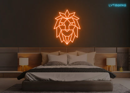 Neon Geometric Lion
