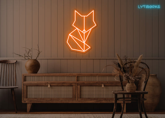 Neon Geometric Fox