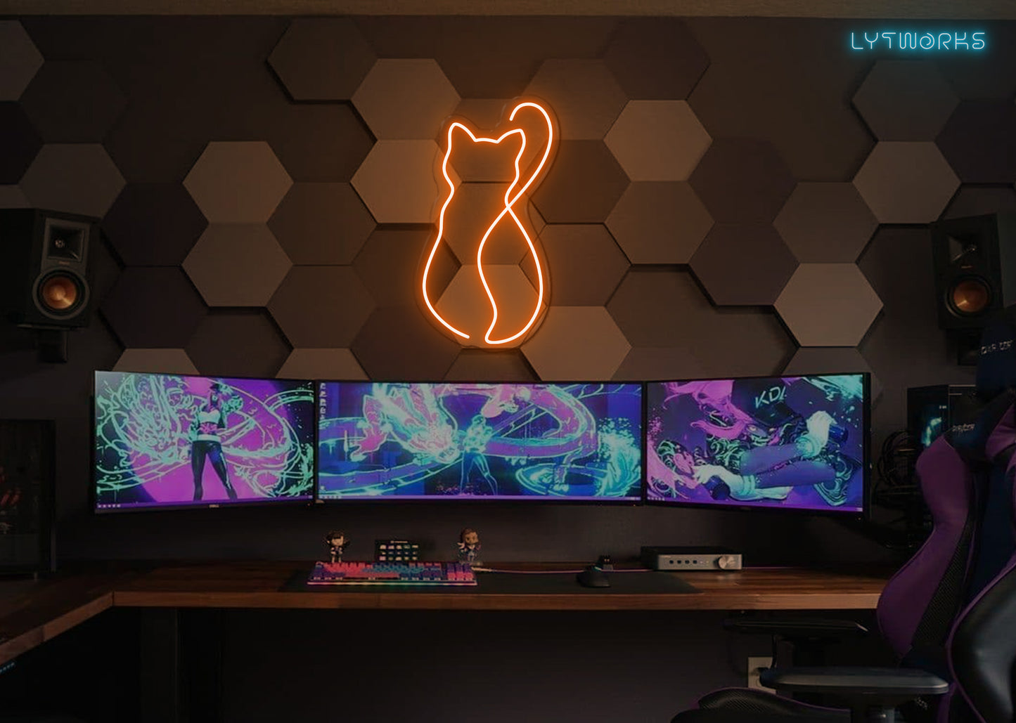 Cat Silhouette Neon