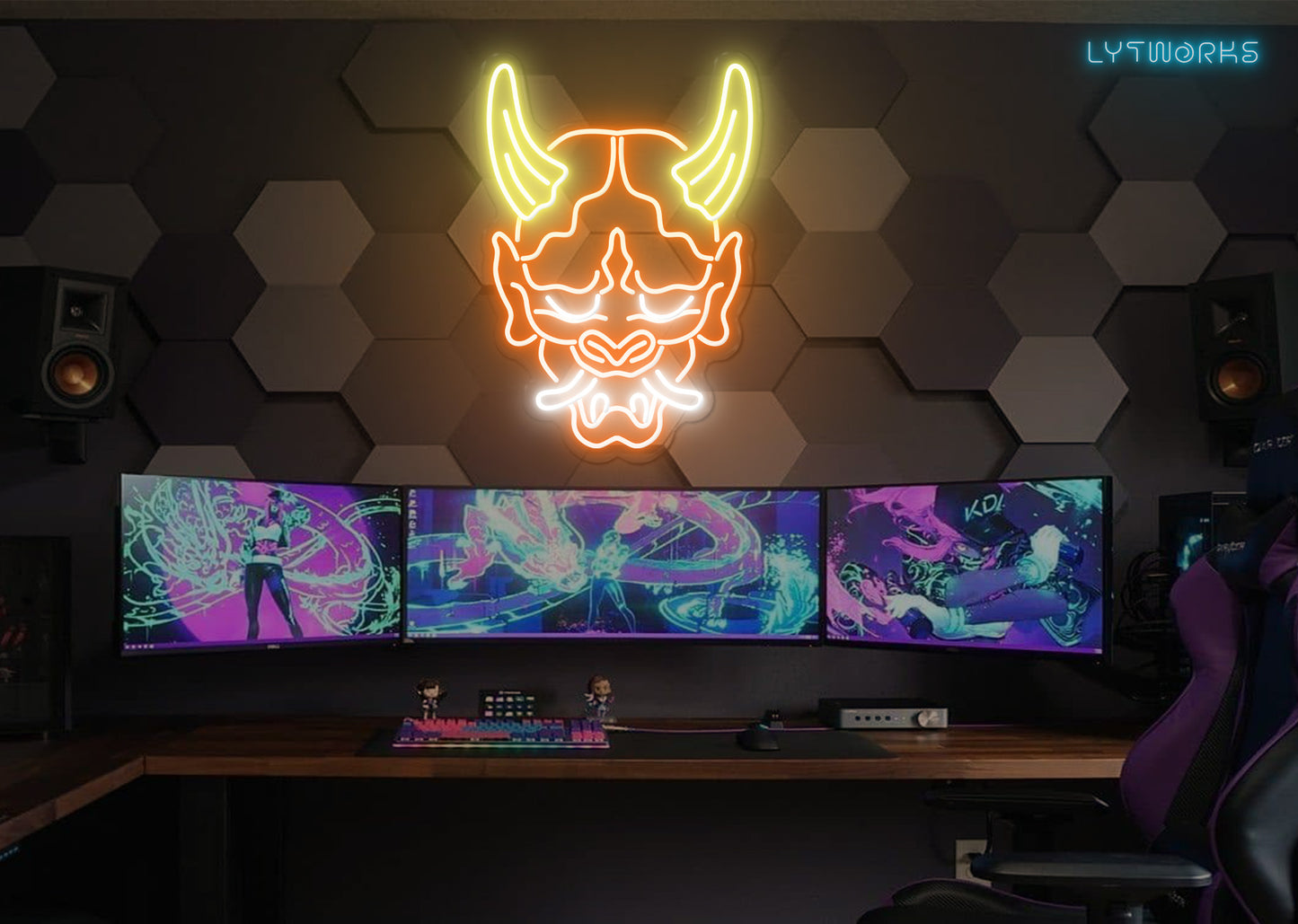 Neon Oni Mask