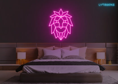 Neon Geometric Lion