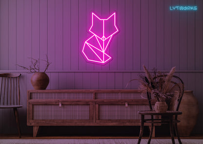 Neon Geometric Fox