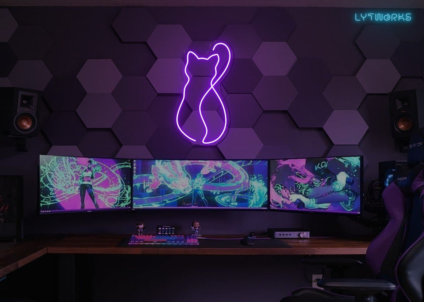 Cat Silhouette Neon