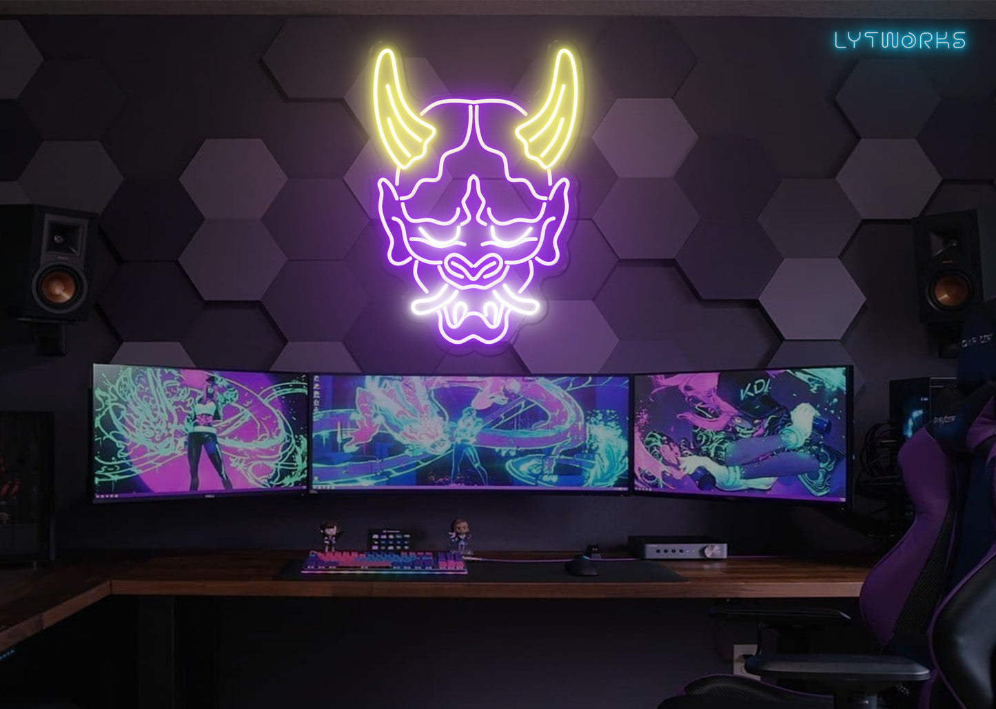 Neon Oni Mask