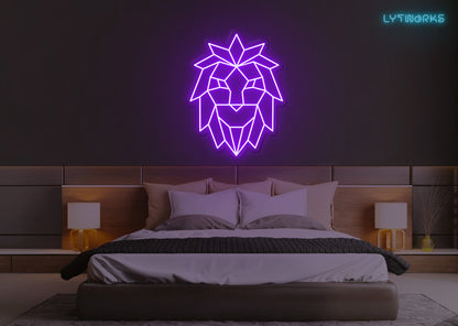 Neon Geometric Lion