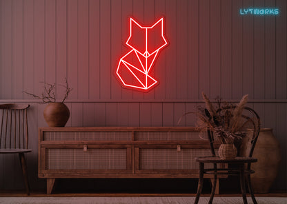 Neon Geometric Fox