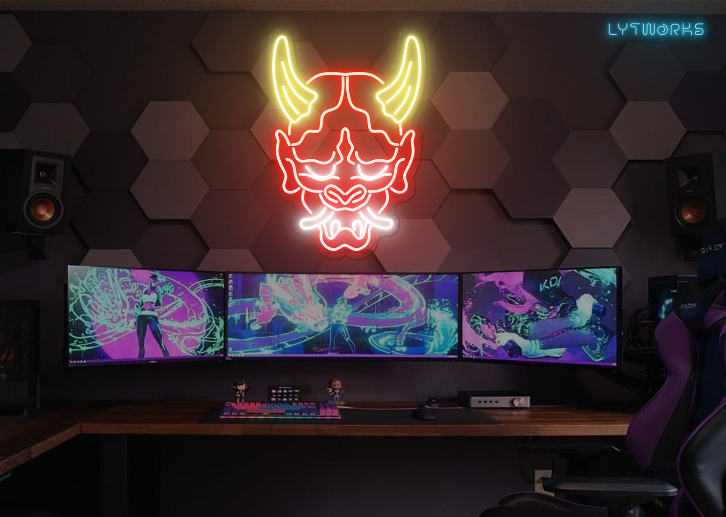 Neon Oni Mask