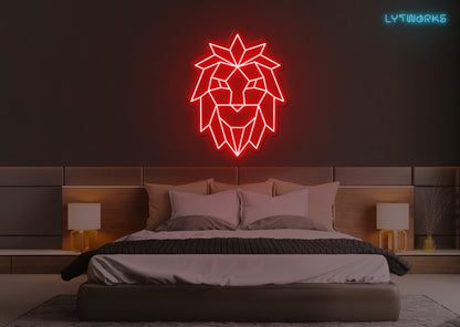 Neon Geometric Lion