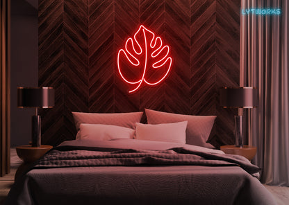 Neon Monstera Leaf