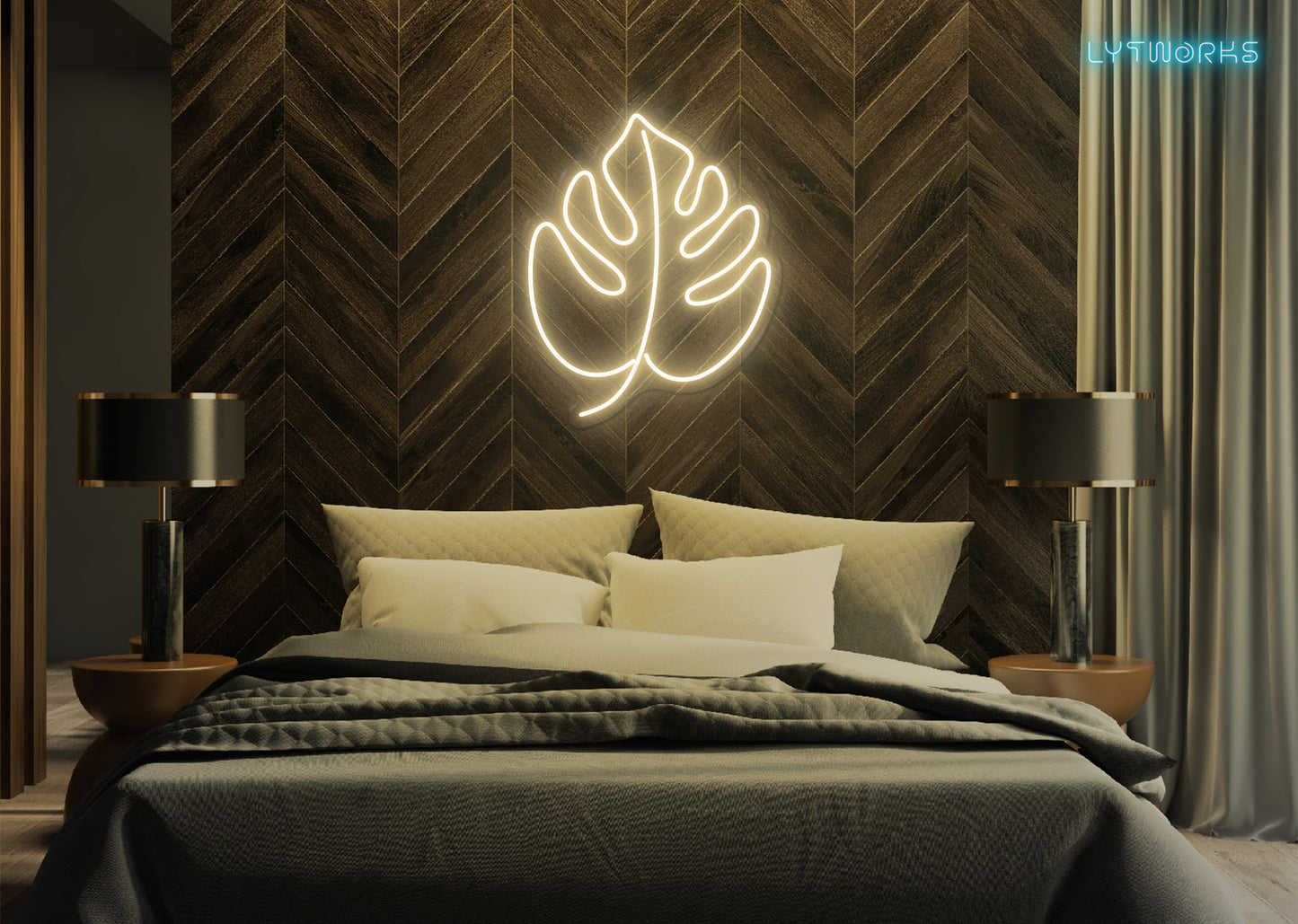 Neon Monstera Leaf