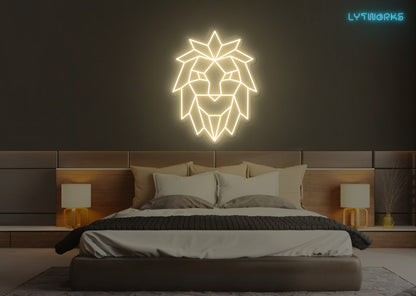 Neon Geometric Lion