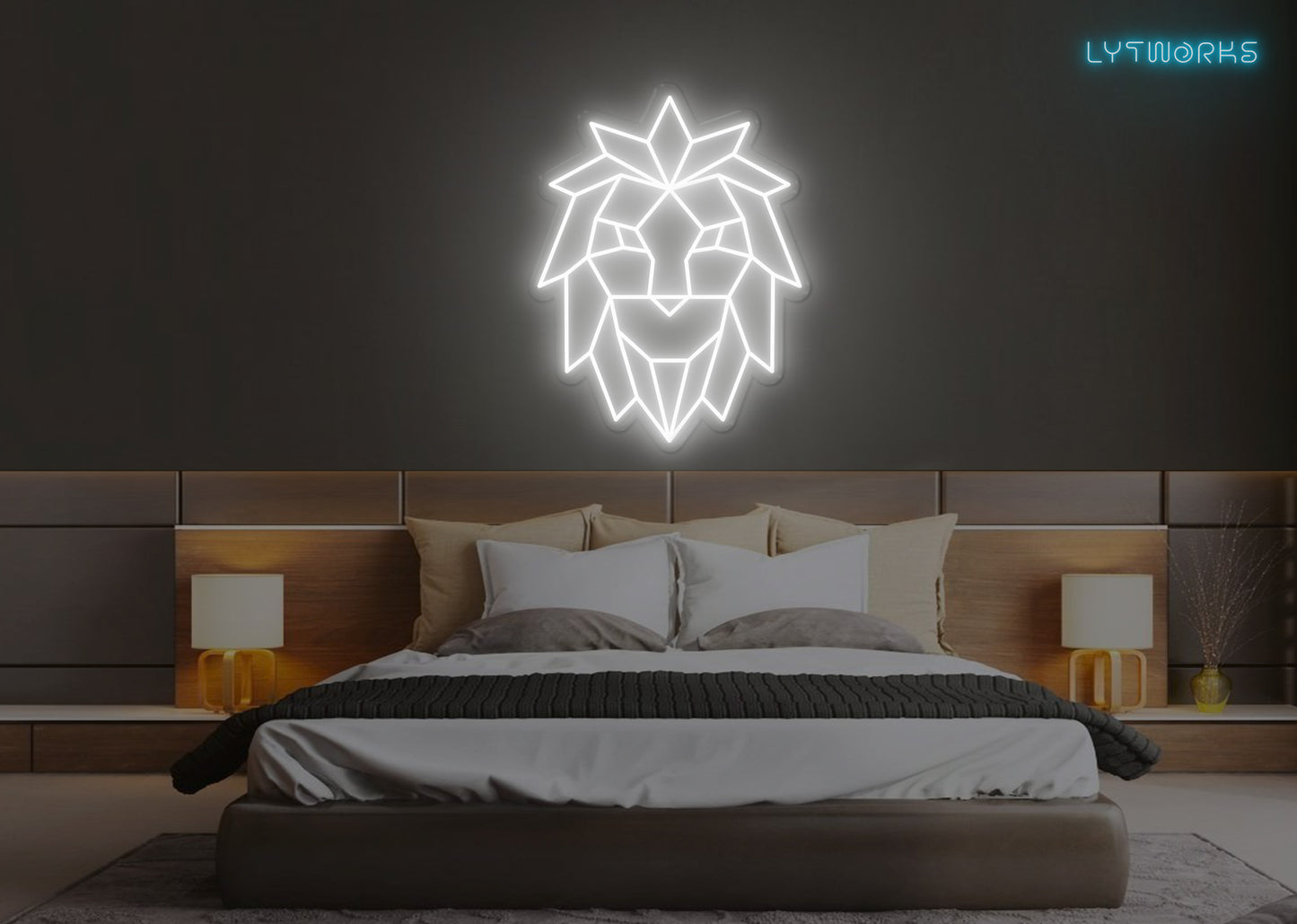 Neon Geometric Lion