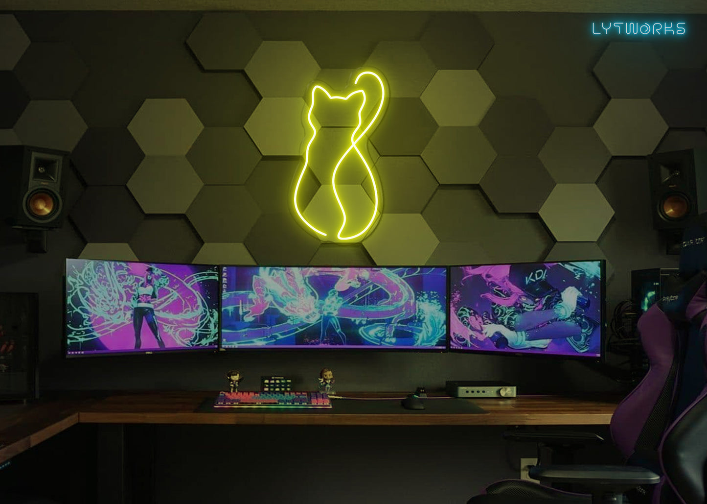 Cat Silhouette Neon